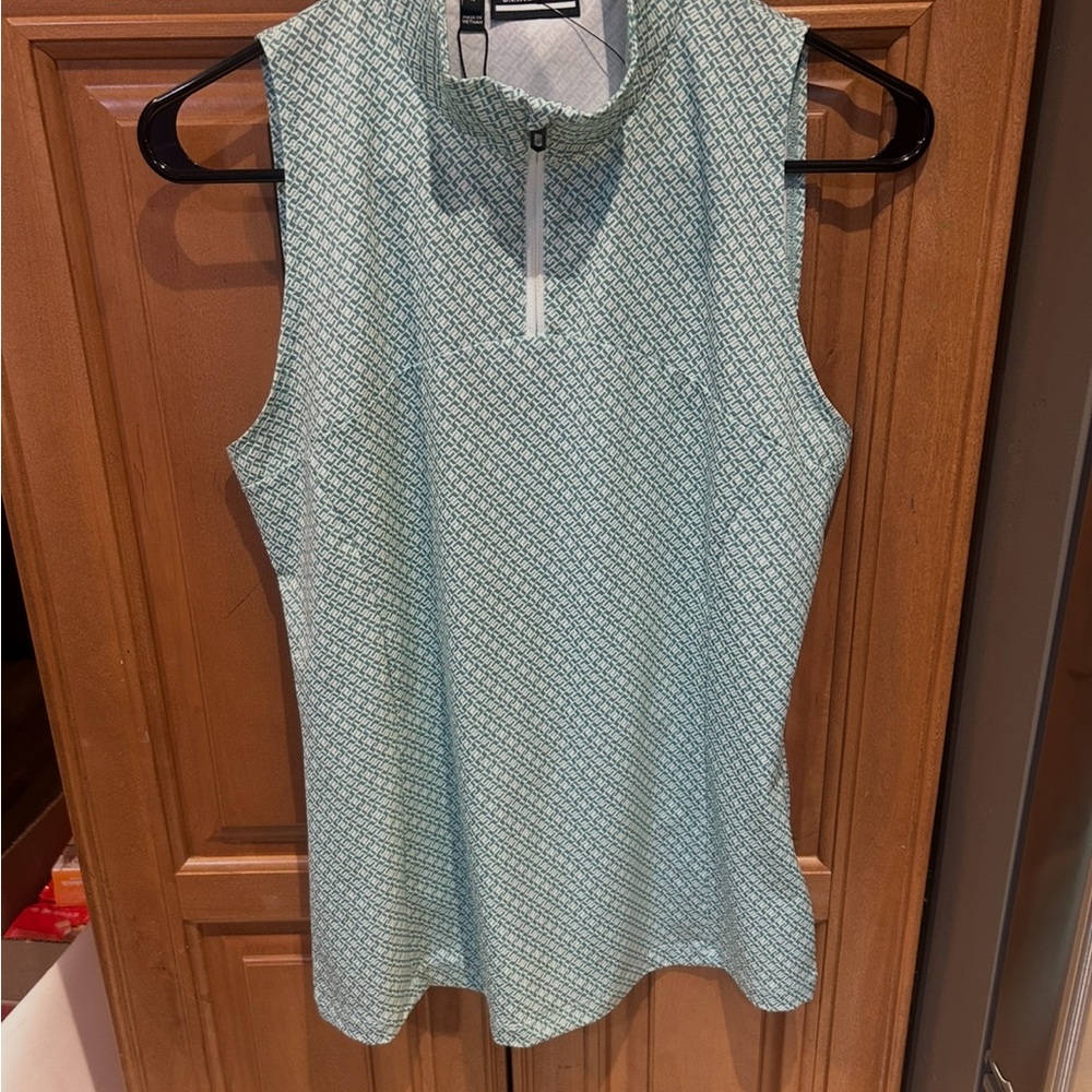 J.Lindeberg Light Green Geometric Tank Top